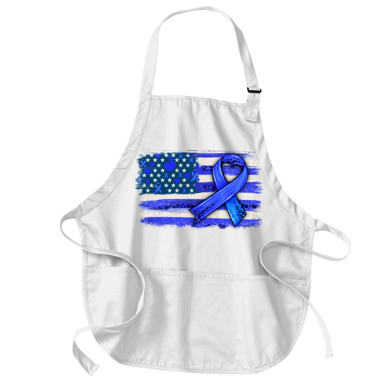 Colon Cancer Color  American Cancer Flag Medium-length Apron | Artistshot