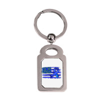 Colon Cancer Color  American Cancer Flag Silver Rectangle Keychain | Artistshot