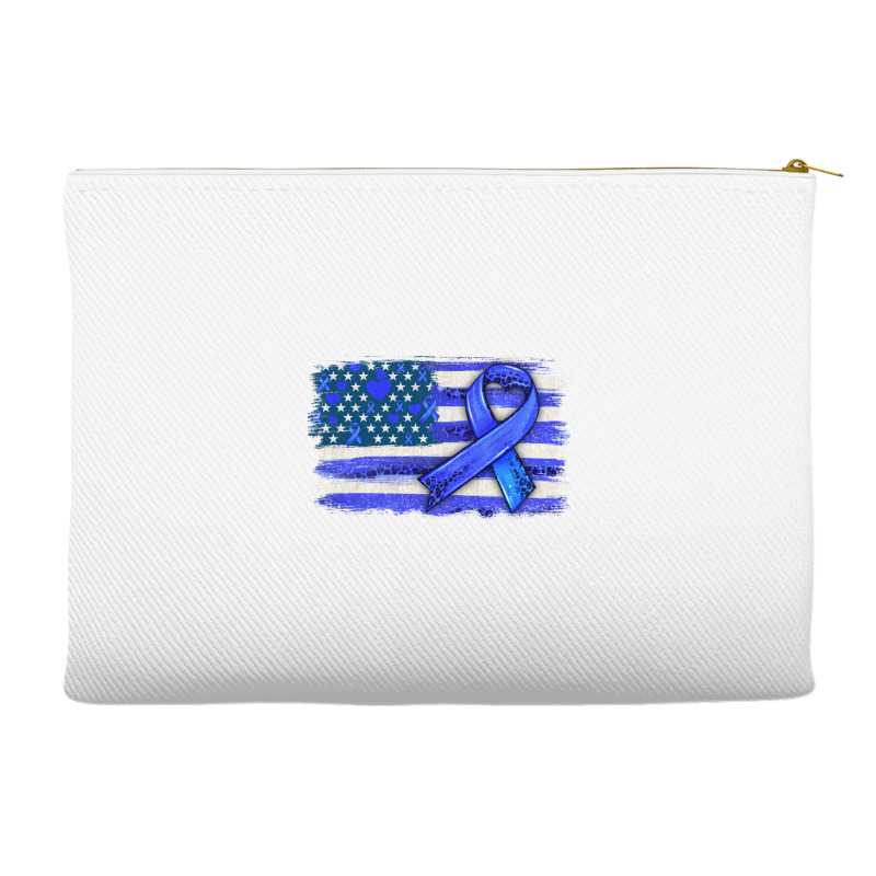 Colon Cancer Color  American Cancer Flag Accessory Pouches | Artistshot