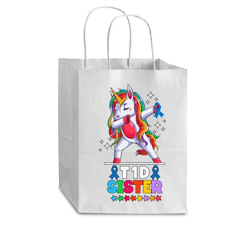 Unicorn Lover Pony Type Diabetic Sister Unicorn Diabetes Awareness 9 U Cub Paper Bag - 8 x 4 1/2 x 10 1/4 by circularflap | Artistshot