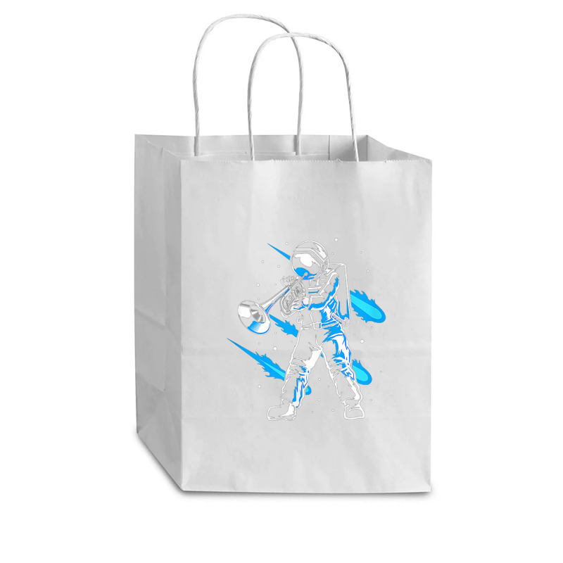 Funny Astronaut In Space Playing Trumpet Trumpeter Cub Paper Bag - 8 X 4 1/2 X 10 1/4 | Artistshot