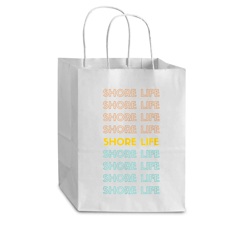 Vintage New Jersey Shore Life Beach Summer Vacation Surf T Shirt Cub Paper Bag - 8 X 4 1/2 X 10 1/4 | Artistshot