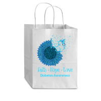 Diabetes Diabetic Sunflower Faith Hope Love Diabetic 7 Diabetes Awaren Cub Paper Bag - 8 X 4 1/2 X 10 1/4 | Artistshot