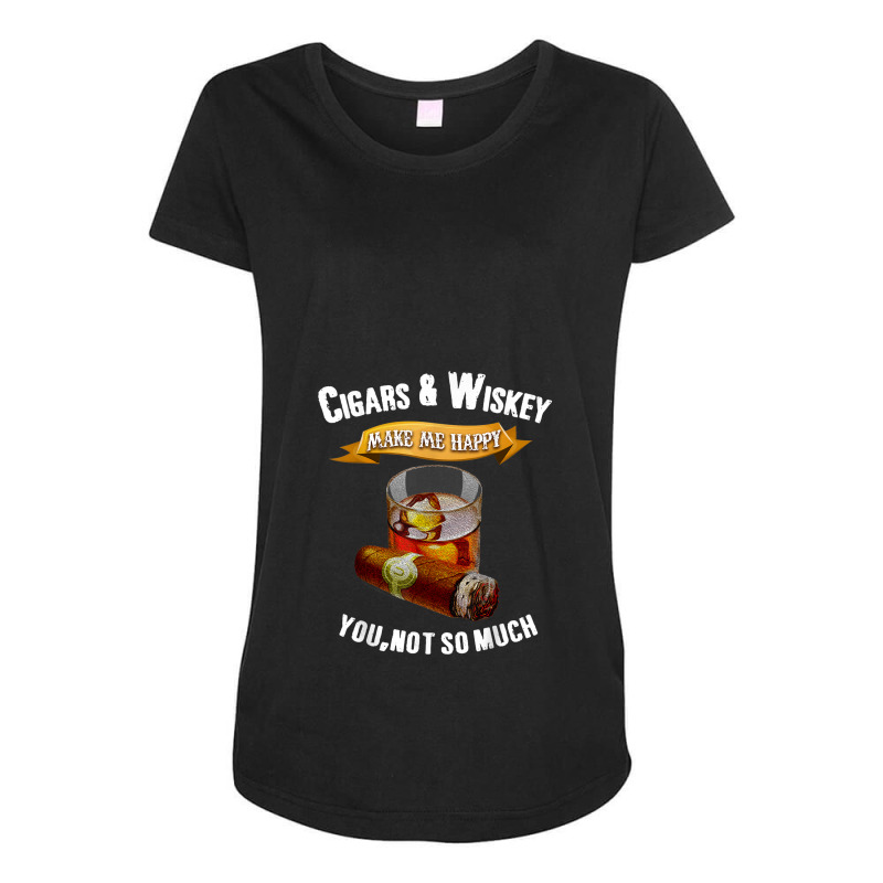 Bourbon Cigar Lover Cigars Smokers Whiskey Drinking Maternity Scoop Neck T-shirt by Yuh2105 | Artistshot