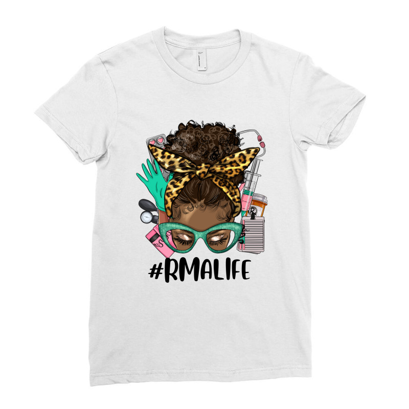 Afro Messy Bun Rma Life Ladies Fitted T-shirt | Artistshot