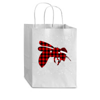 Bee Funny Bee Christmas Red Plaid Pajama Animals Lover 602 Cub Paper Bag - 8 X 4 1/2 X 10 1/4 | Artistshot