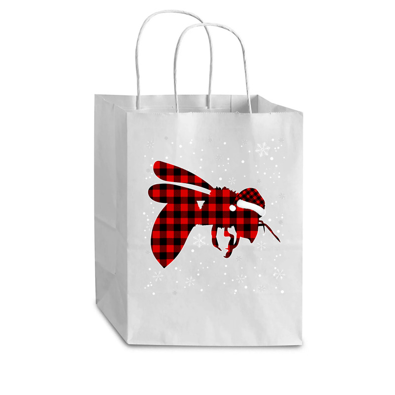 Bee Funny Bee Christmas Red Plaid Pajama Animals Lover 602 Cub Paper Bag - 8 X 4 1/2 X 10 1/4 | Artistshot