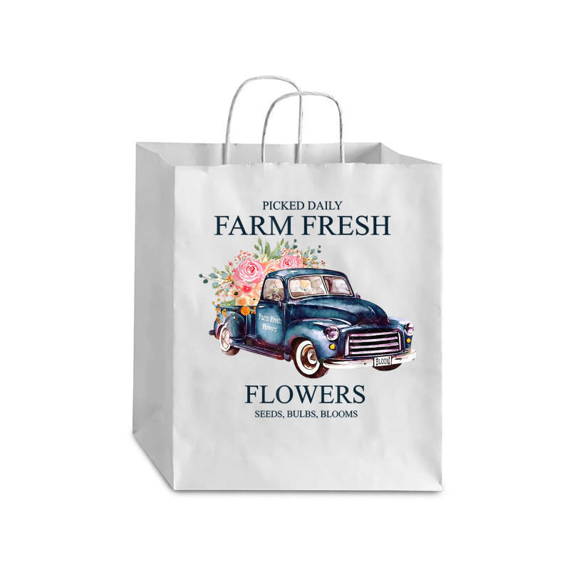 Picked Daily Farm Fresh Truck Flowers Seeds Bulbs Blooms T Shirt Debie Paper Bag - 10 X 5 X 13 | Artistshot