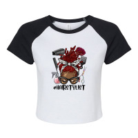 Afro Messy Bun Red Locs Hairstylist Raglan Crop Top | Artistshot