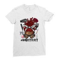 Afro Messy Bun Red Locs Hairstylist Ladies Fitted T-shirt | Artistshot