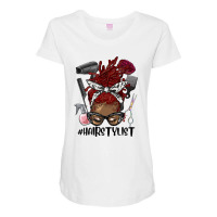 Afro Messy Bun Red Locs Hairstylist Maternity Scoop Neck T-shirt | Artistshot