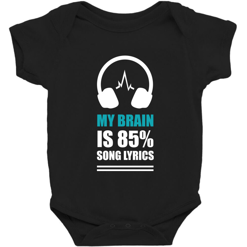 Brain Music Song Lyrics Headphones Baby Bodysuit by Yuh2105 | Artistshot