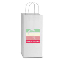 Paragliding Silhouette Sport Activity Vector Graphic Double Wine Paper Bag - 6 1/2 X 3 1/2 X 12 3/8 | Artistshot