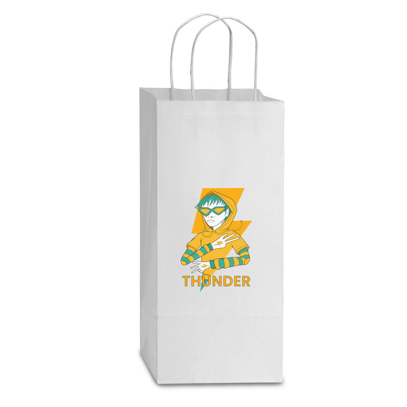 Thunder Man Double Wine Paper Bag - 6 1/2 X 3 1/2 X 12 3/8 | Artistshot