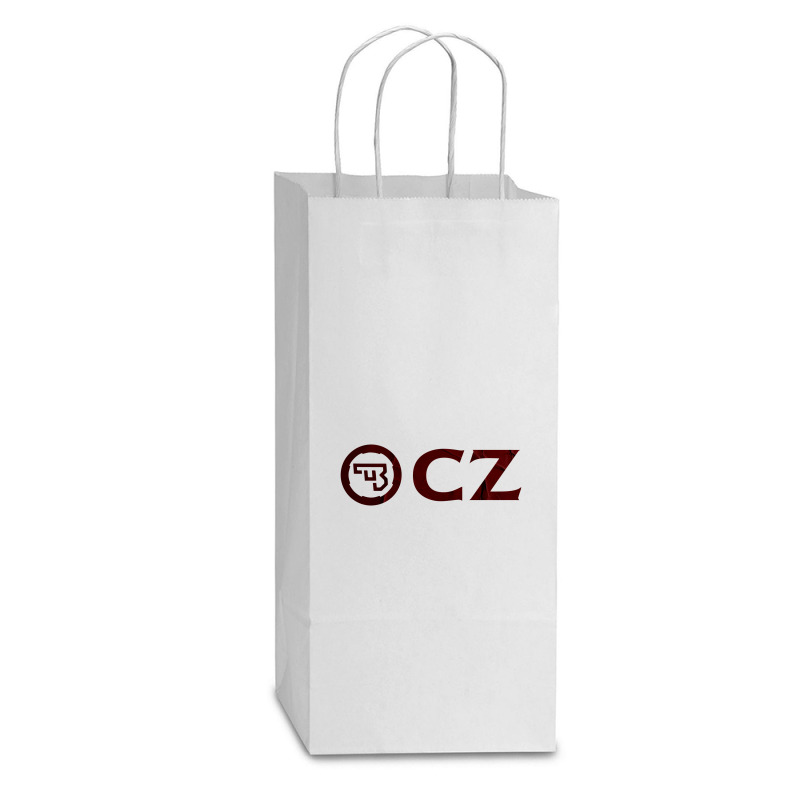 Enticing Simple Cz Pistol Red Design Double Wine Paper Bag - 6 1/2 X 3 1/2 X 12 3/8 | Artistshot