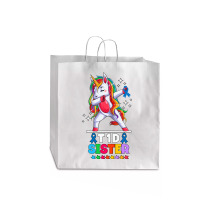 Unicorn Lover Pony Type Diabetic Sister Unicorn Diabetes Awareness 9 U Jumbo Paper Bag - 18 X 7 X 18 3/4 | Artistshot