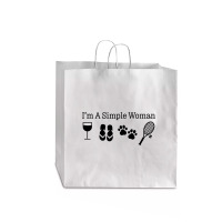 Womens I'm A Simple Woman Wine Flip Flops Dog Paw Tennis Gift T Shirt Jumbo Paper Bag - 18 X 7 X 18 3/4 | Artistshot