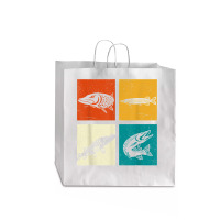 Pop Art Underwater Fishkeeping Fishing Pike Retro Fish T Shirt Jumbo Paper Bag - 18 X 7 X 18 3/4 | Artistshot