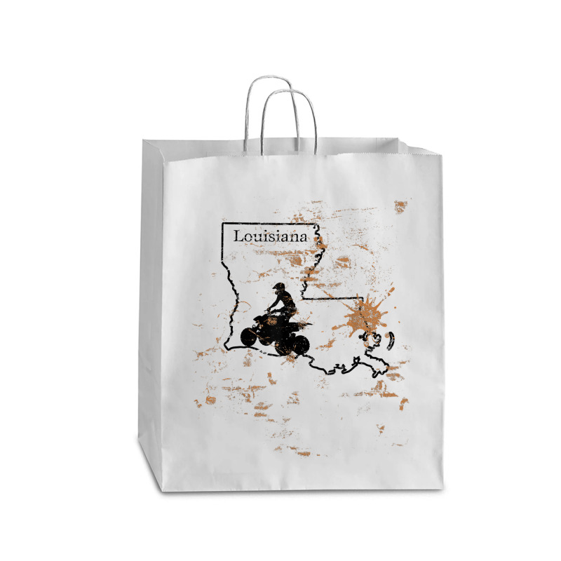 Louisiana Atv Trail Rider Mud La State Map Atv Riding T Shirt Queen Paper Bag - 16 X 6 X 19 1/4 | Artistshot