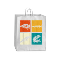 Pop Art Underwater Fishkeeping Fishing Pike Retro Fish T Shirt Queen Paper Bag - 16 X 6 X 19 1/4 | Artistshot