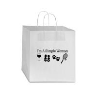 Womens I'm A Simple Woman Wine Flip Flops Dog Paw Tennis Gift T Shirt Star Paper Bag - 13 X 7 X 13 | Artistshot