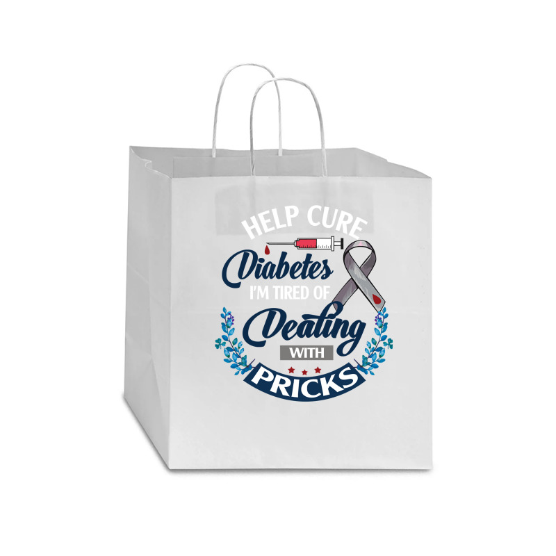 Diabetes Diabetic Nurse Help Cure Diabetes I Am Tired Disease Insulin Star Paper Bag - 13 x 7 x 13 by circularflap | Artistshot