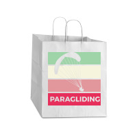 Paragliding Silhouette Sport Activity Vector Graphic Take Out Paper Bag - 14 X 10 X 15 1/2 | Artistshot