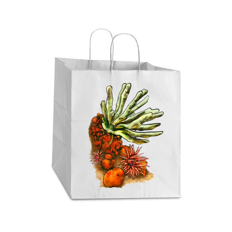 Coral Reef Take Out Paper Bag - 14 X 10 X 15 1/2 | Artistshot