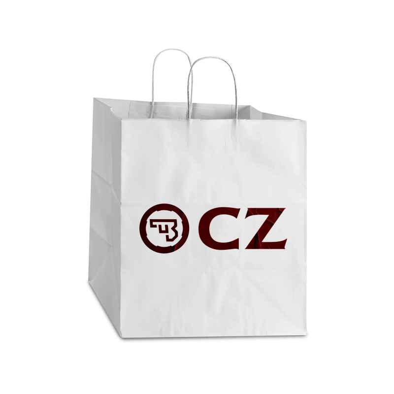 Enticing Simple Cz Pistol Red Design Take Out Paper Bag - 14 X 10 X 15 1/2 | Artistshot