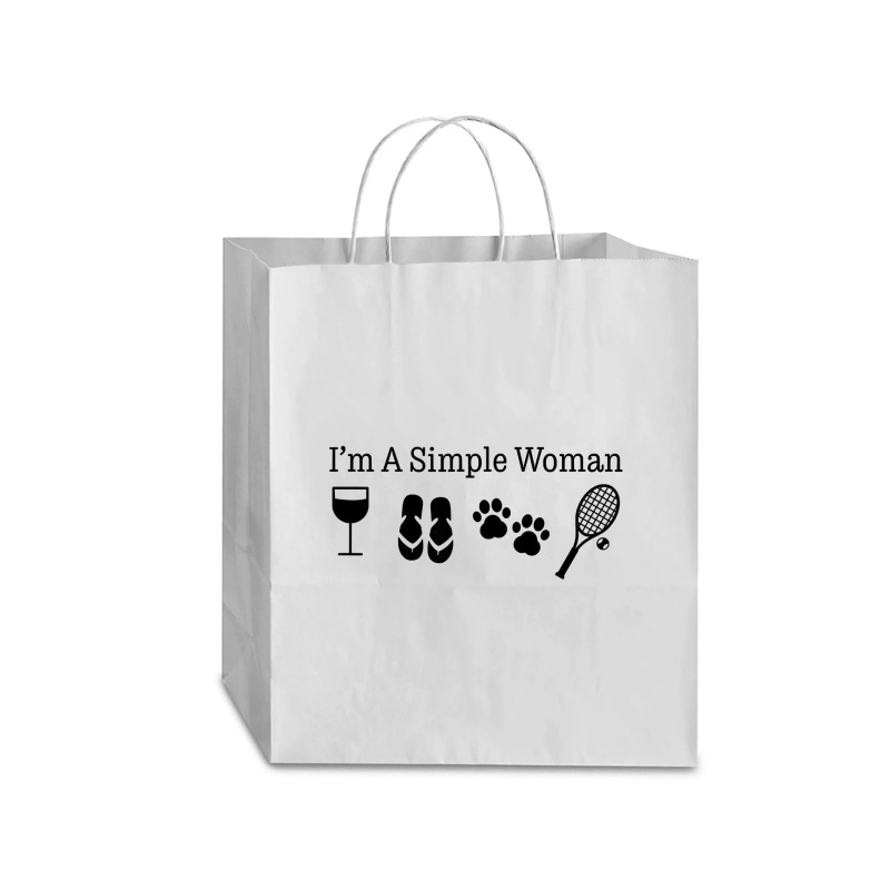 Womens I'm A Simple Woman Wine Flip Flops Dog Paw Tennis Gift T Shirt Traveler Paper Bag -13 X 6 X 15 3/4 | Artistshot