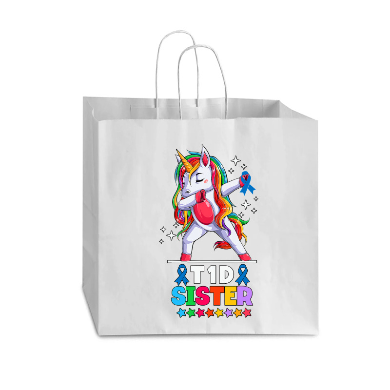 Unicorn Lover Pony Type Diabetic Sister Unicorn Diabetes Awareness 9 U Vogue Paper Bag - 16 x 6 x 12 by circularflap | Artistshot