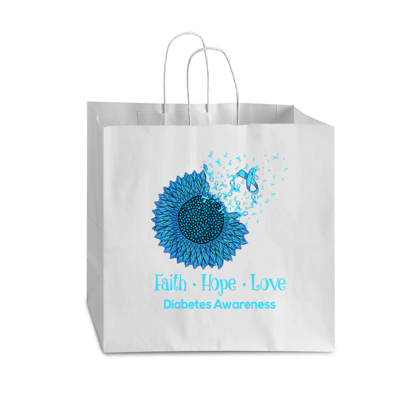 Diabetes Diabetic Sunflower Faith Hope Love Diabetic 7 Diabetes Awaren Vogue Paper Bag - 16 x 6 x 12 by circularflap | Artistshot