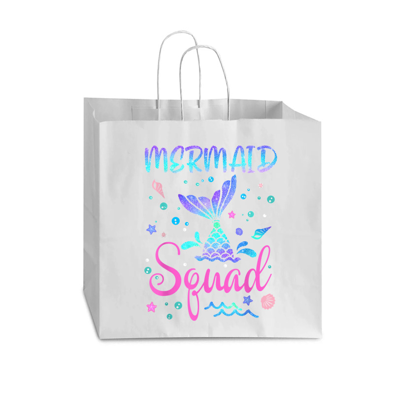 Mermaid Squad Of The Birthday Mermaid Tail Family Matching T Shirt Vogue Paper Bag - 16 X 6 X 12 | Artistshot