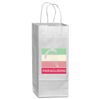 Paragliding Silhouette Sport Activity Vector Graphic Wine Paper Bag - 5 1/2 X 3 1/4 X 13 | Artistshot