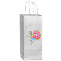 Just Run Because Love Donut Wine Paper Bag - 5 1/2 X 3 1/4 X 13 | Artistshot