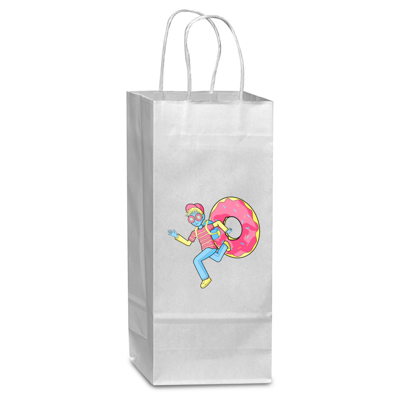 Just Run Because Love Donut Wine Paper Bag - 5 1/2 X 3 1/4 X 13 | Artistshot