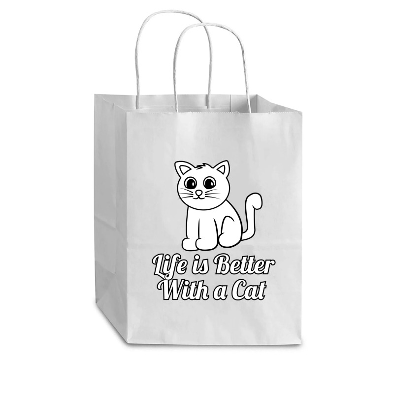 Life Is Better With A Cat Cub Paper Bag - 8 X 4 1/2 X 10 1/4 | Artistshot