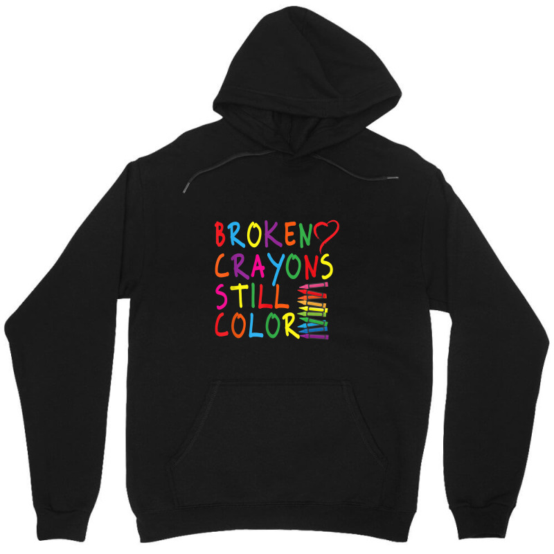 Broken Crayons Still Color Mental Health Awareness Heart Unisex Hoodie | Artistshot