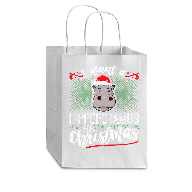 Hippopotamus I Want A Hippopotamus For Christmas Kid Women Men 67 Hipp Cub Paper Bag - 8 X 4 1/2 X 10 1/4 | Artistshot