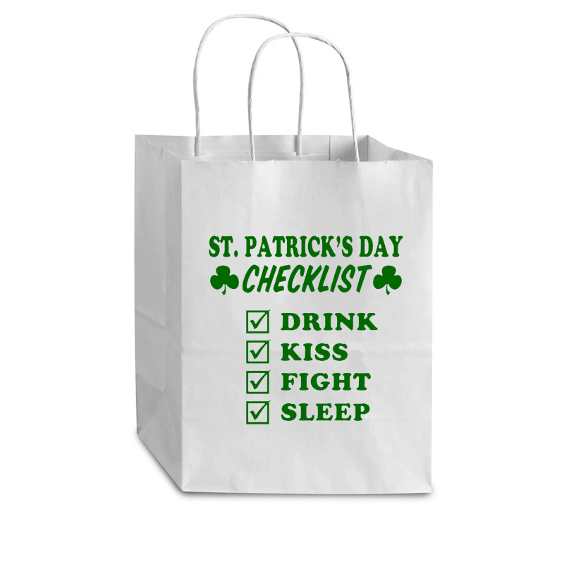 St Patrick Day Checklist Cub Paper Bag - 8 X 4 1/2 X 10 1/4 | Artistshot