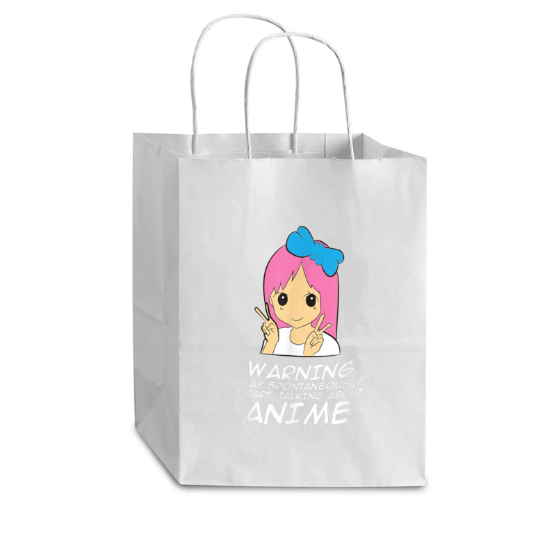 Anime Warning May Spontaneously Start Talking About Anime Cub Paper Bag - 8 X 4 1/2 X 10 1/4 | Artistshot