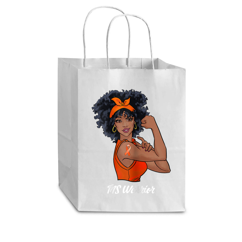 Womens Ms Warrior Fighter Support Multiple Sclerosis Awareness T Shirt Cub Paper Bag - 8 X 4 1/2 X 10 1/4 | Artistshot