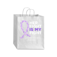 Her Fight Is My Fight   Domestic Violence Awareness Ribbon T Shirt Debie Paper Bag - 10 X 5 X 13 | Artistshot