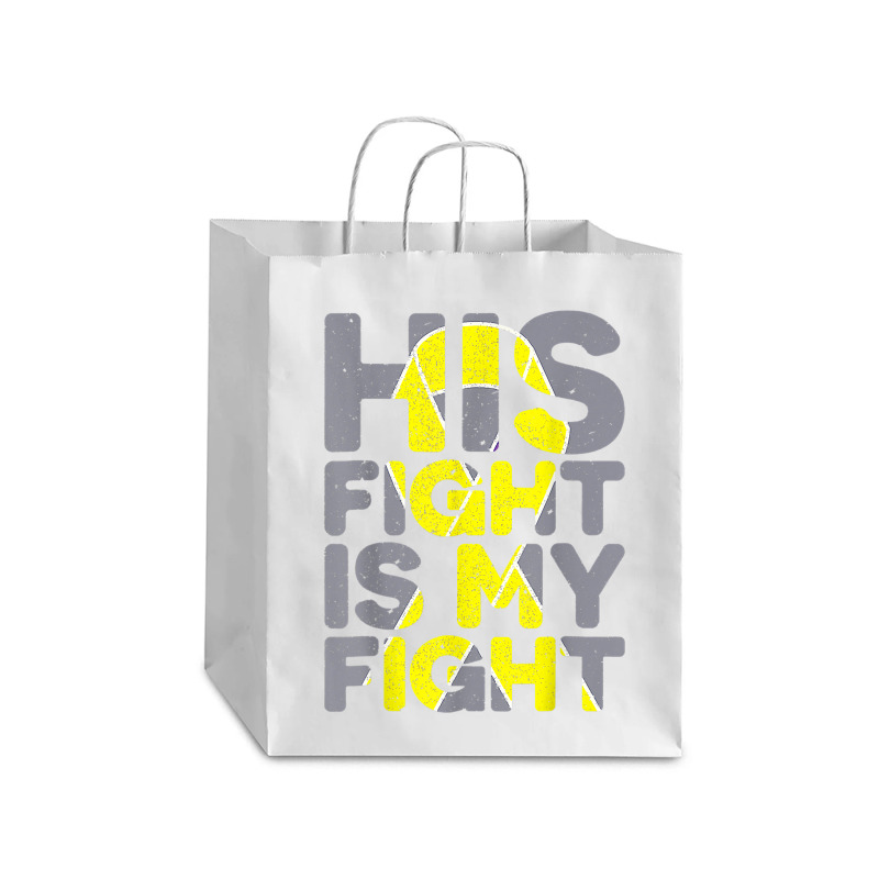 His Fight Is My Fight Childhood Cancer Awareness Tee T Shirt Debie Paper Bag - 10 X 5 X 13 | Artistshot