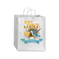 Hummingbird Lover Flowers I Run On Tea And Hummingbirds T Shirt Debie Paper Bag - 10 X 5 X 13 | Artistshot