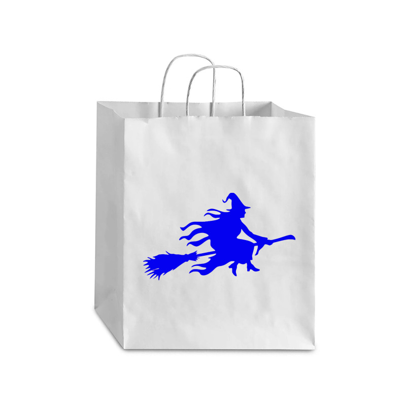 Witch Broom Flying Halloween Debie Paper Bag - 10 X 5 X 13 | Artistshot