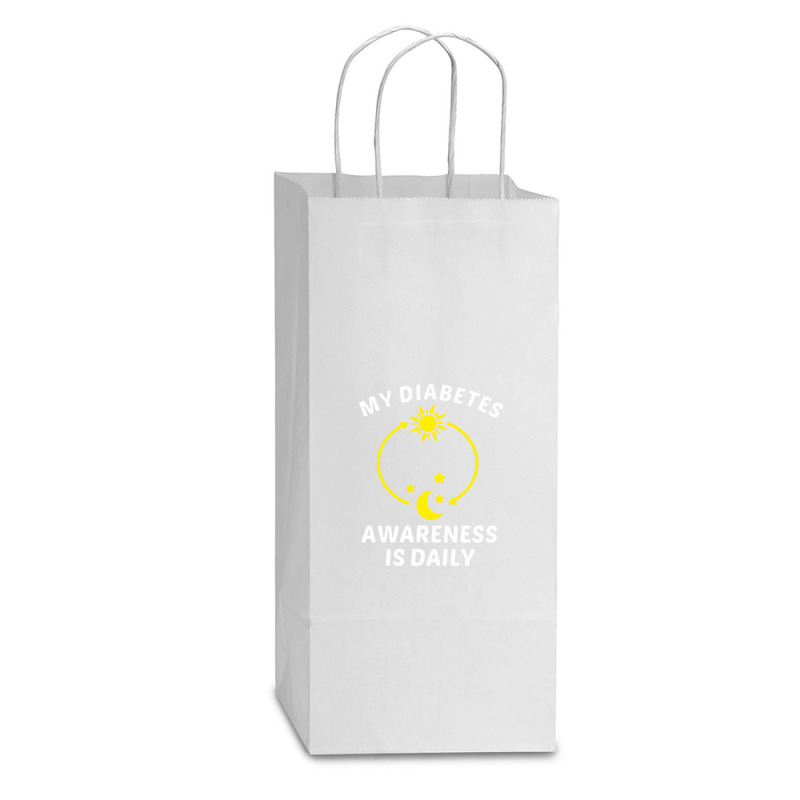 My Diabetes Awareness Is Daily Double wine Paper Bag - 6 1/2 x 3 1/2 x 12 3/8 by netintern | Artistshot