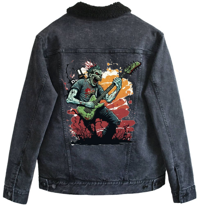 Zombie Rock Unisex Sherpa-lined Denim Jacket | Artistshot