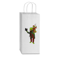 Frog Christmas Carol Double Wine Paper Bag - 6 1/2 X 3 1/2 X 12 3/8 | Artistshot