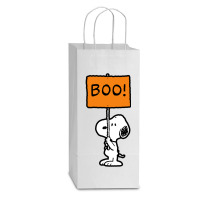 Boo Halloween Double Wine Paper Bag - 6 1/2 X 3 1/2 X 12 3/8 | Artistshot